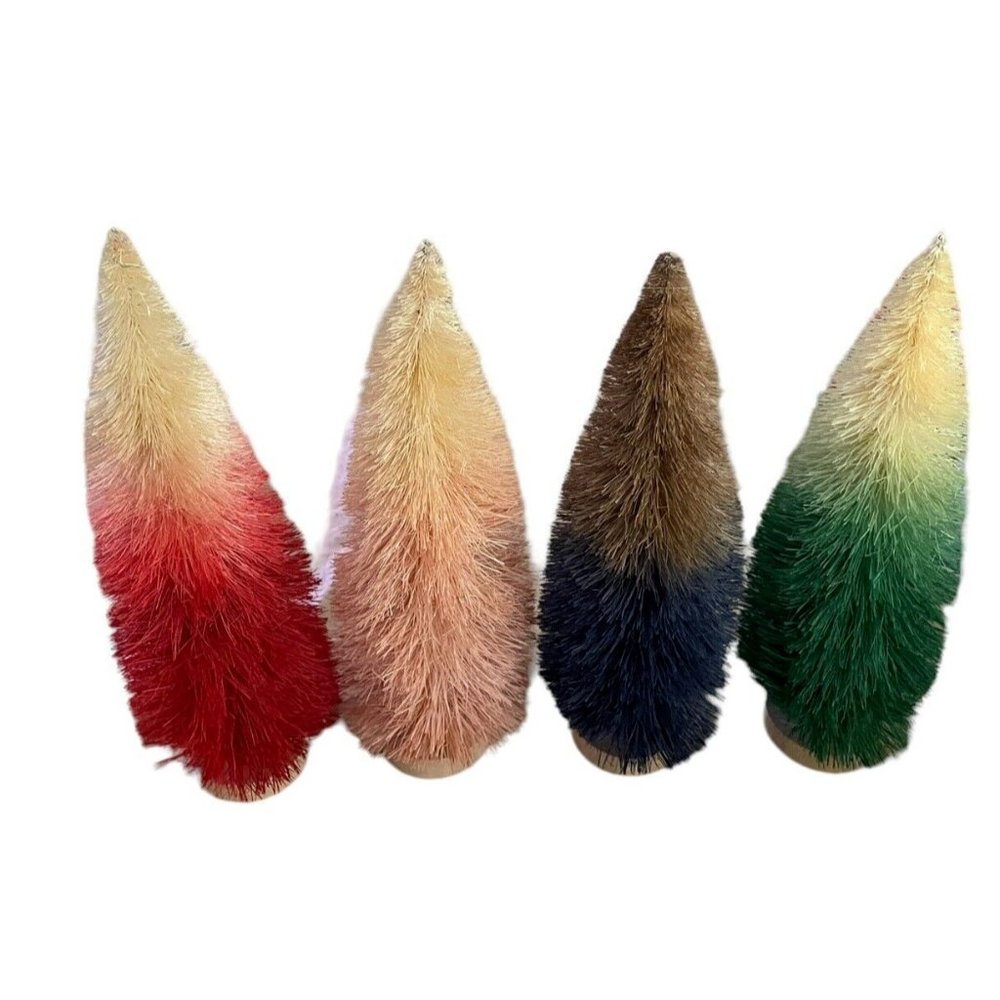 Holiday Time Ombre Village Tree 9" Set Of 4